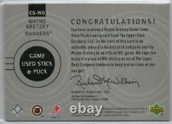 00-01 Upper Deck Mvp Super Souvenirs Wayne Gretzky Game Used Stick Puck 44/50