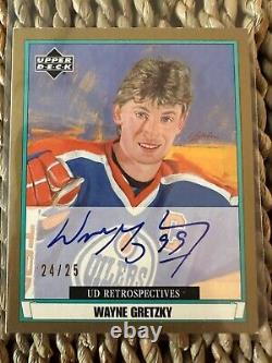 02-03 Upper Deck Retrospectives Gold Auto Wayne Gretzky 24/25