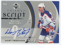 06-07 Upper Deck Trilogy Autograph Script Hart Trophies Wayne Gretzky 9/9