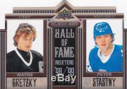 10-11 Upper Deck Wayne Gretzky Peter Stastny /25 Clear Cut Hall Of Fame 2010