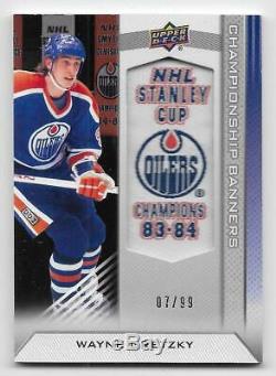 13/14 UPPER DECK EDMONTON OILERS CHAMPIONSHIP BANNERS #CBWG Wayne Gretzky #7/99