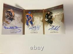 15-16 Cup Legends of the NHL Orr/Gretzky/Lemieux triple auto booklet 9/9