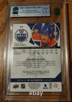 18-19 Upper Deck SP Authentic Limited Auto Wayne Gretzky Edmonton Oilers MNT 8.5