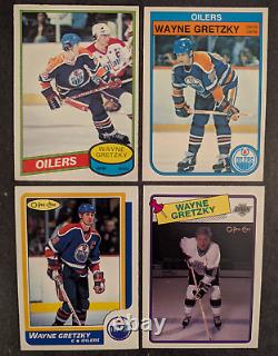 1980s O-Pee-Chee Wayne Gretzky Lot of 4 Base Mid-Grade+ Oilers Kings