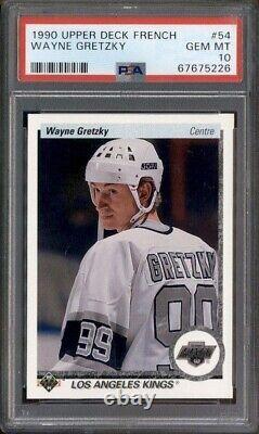 1990 Upper Deck Hockey #54 Wayne Gretzky French & English LA Kings PSA 10 (2)