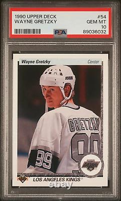 1990 Upper Deck Hockey #54 Wayne Gretzky French & English LA Kings PSA 10 (2)