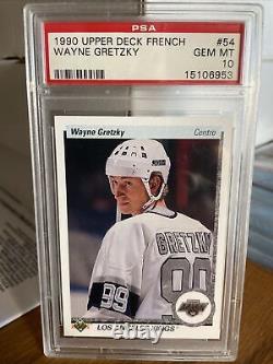 1990 Upper Deck Hockey #54 Wayne Gretzky. PSA 10? Gem Mint? (French)