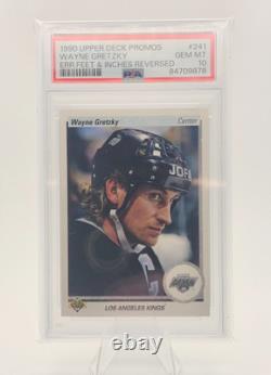 1990 Upper Deck Promos 241 Wayne Gretzky PSA 10 Mint Error Feet Inches Reversed
