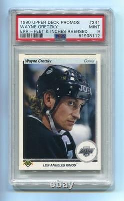 1990 Upper Deck Promos 241 Wayne Gretzky PSA 9 Mint Error Feet Inches Reversed
