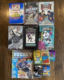 1990's hockey cards 6 full boxes with Wayne Gretzky magazine and extra packs