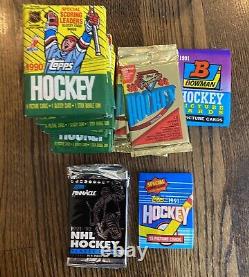 1990's hockey cards 6 full boxes with Wayne Gretzky magazine and extra packs