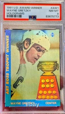 1991-92 UD-Award Winners? Holograms? Wayne Gretzky #AW1? PSA NM-MT 8 Bright