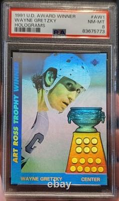 1991-92 UD-Award Winners? Holograms? Wayne Gretzky #AW1? PSA NM-MT 8 Bright