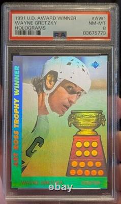 1991-92 UD-Award Winners? Holograms? Wayne Gretzky #AW1? PSA NM-MT 8 Bright