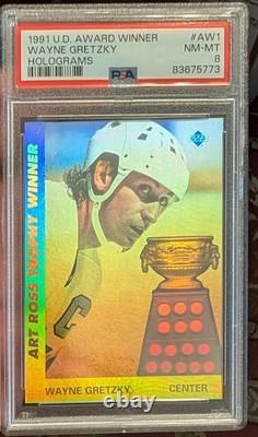 1991-92 UD-Award Winners? Holograms? Wayne Gretzky #AW1? PSA NM-MT 8 Bright