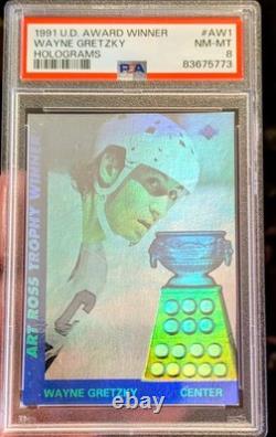 1991-92 UD-Award Winners? Holograms? Wayne Gretzky #AW1? PSA NM-MT 8 Bright