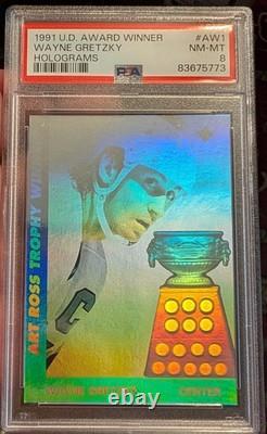 1991-92 UD-Award Winners? Holograms? Wayne Gretzky #AW1? PSA NM-MT 8 Bright