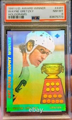1991-92 UD-Award Winners? Holograms? Wayne Gretzky #AW1? PSA NM-MT 8 Bright