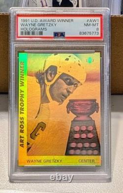 1991-92 UD-Award Winners? Holograms? Wayne Gretzky #AW1? PSA NM-MT 8 Bright