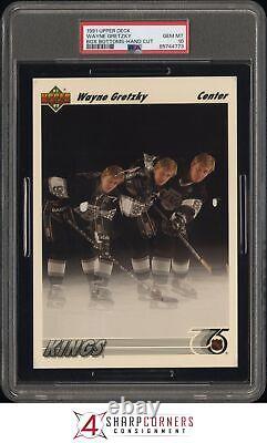 1991 Upper Deck Box Bottoms Hand Cut Wayne Gretzky Hof Pop 1 Psa 10 H3935855-773