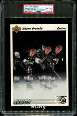1991 Upper Deck Box Bottoms-hand Cut Wayne Gretzky Hof Pop 1 Psa 8 H2988400-809