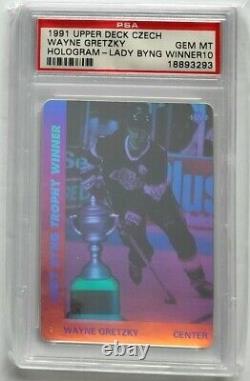 1991 Upper Deck Czech Wayne Gretzky Hologram-Lady Byng Winner PSA 10