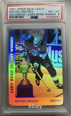 1991 Upper Deck Czech Wayne Gretzky Lady Byng Trophy Winner Hologram PSA 8 NM-MT