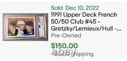 1991 Upper Deck French 50/50 Club #45 Gretzky/Lemieux/Hull PSA 10 Low Pop