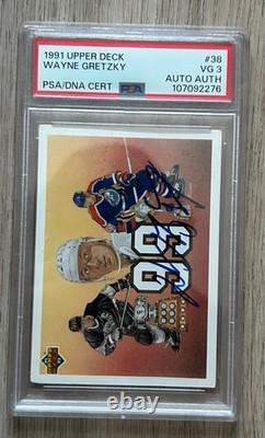 1991 Upper Deck Wayne Gretzky Oilers PSA Authentic Autographed Card Grade 3