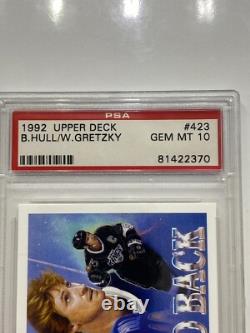 1992-93 Upper Deck #423 Wayne Gretzky/Brett Hull PSA GEM MINT 10 CRACKED SLAB