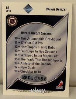 1992-93 Upper Deck UDA Wayne Gretzky Heroes #18 auto/2800 withUDA #BAC50858