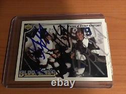 1992-93 Upper Deck Wayne Gretzky And Brothers signed Bloodlines hockey card