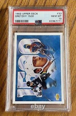 1992 Upper Deck #33 Wayne Gretzky'1500' Los Angeles Kings, Oilers PSA 10