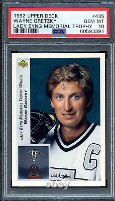 1992 Upper Deck Hockey #435 Wayne Gretzky Lady Byng Memorial Trophy PSA 10