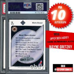 1992 Upper Deck Wayne Gretzky UDA COA on-card Autograph PSA 9/10 GEM POP 2