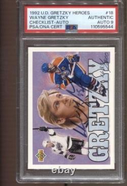 1992 Wayne Gretzky Upper Deck Heroes Auto 1635/2800 PSA Authentic Auto 9