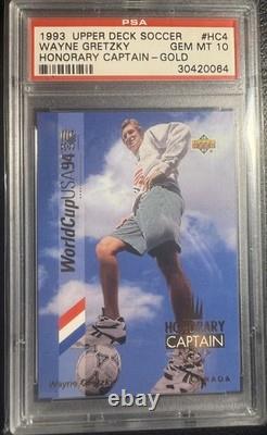 1993 Upper Deck Soccer Wayne Gretzky HC4 Honorary Captain Gold PSA 10