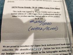1995 UDA SP 2500th Point Signed WAYNE GRETZKY Auto #250/1000 GOAT HOF COA