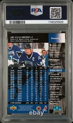 1996-97 Upper Deck Wayne Gretzky #108 PSA 7 with Mark Messier NY Rangers