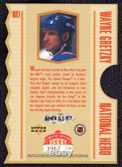 1996 Upper Deck National Hero #nh1 Wayne Gretzky Auto Jumbo Die-cut Card /250