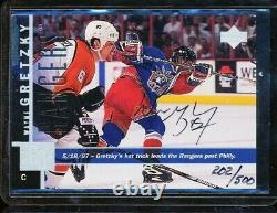 1997-98 Upper Deck Game Dated Wayne Gretzky Buyback Auto /500 Rangers Autograph