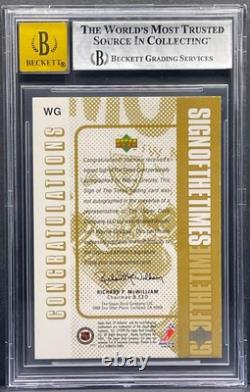 1998-99 Ud Sp Authentic Wayne Gretzky Sign Of The Times Gold /99 Bgs 8 Auto 10