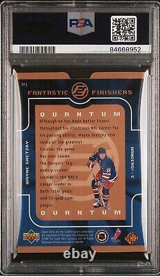 1998-99 Upper Deck Fantastic Finishers Wayne Gretzky Quantum 2 #/50 #FF1 Psa 8