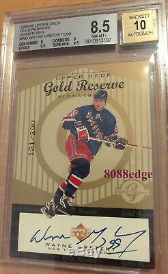 1998 Upper Deck Gold Reserve Signature Autowayne Gretzky #/200 Bgs Autograph 10