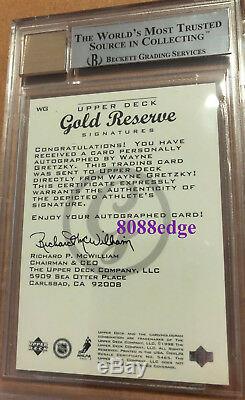 1998 Upper Deck Gold Reserve Signature Autowayne Gretzky #/200 Bgs Autograph 10