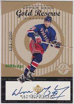 1998 Upper Deck Gold Reserve Signature Autowayne Gretzky #/200 Bgs Autograph 10