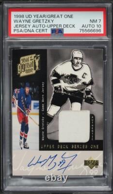 1998 Upper Deck Great One Jersey Patch 10 Gem Auto Wayne Gretzky Real #/40 Psa 7