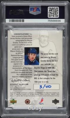1998 Upper Deck Great One Jersey Patch 10 Gem Auto Wayne Gretzky Real #/40 Psa 7