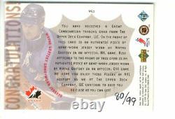 1999-00 Upper Deck Game Jerseys #WG2 Wayne Gretzky Dual Jersey /99 NM-MT