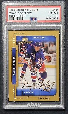 1999-00 Upper Deck MVP Wayne Gretzky #131 Gold Script PSA 10